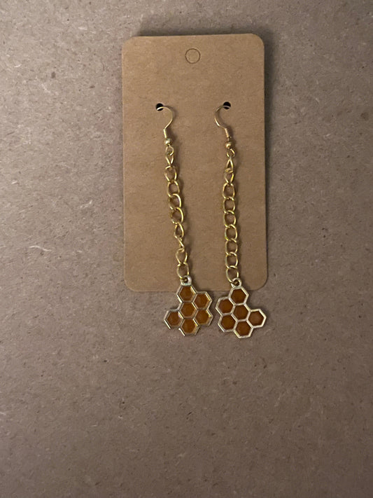 Dangle Honey Comb Earrings